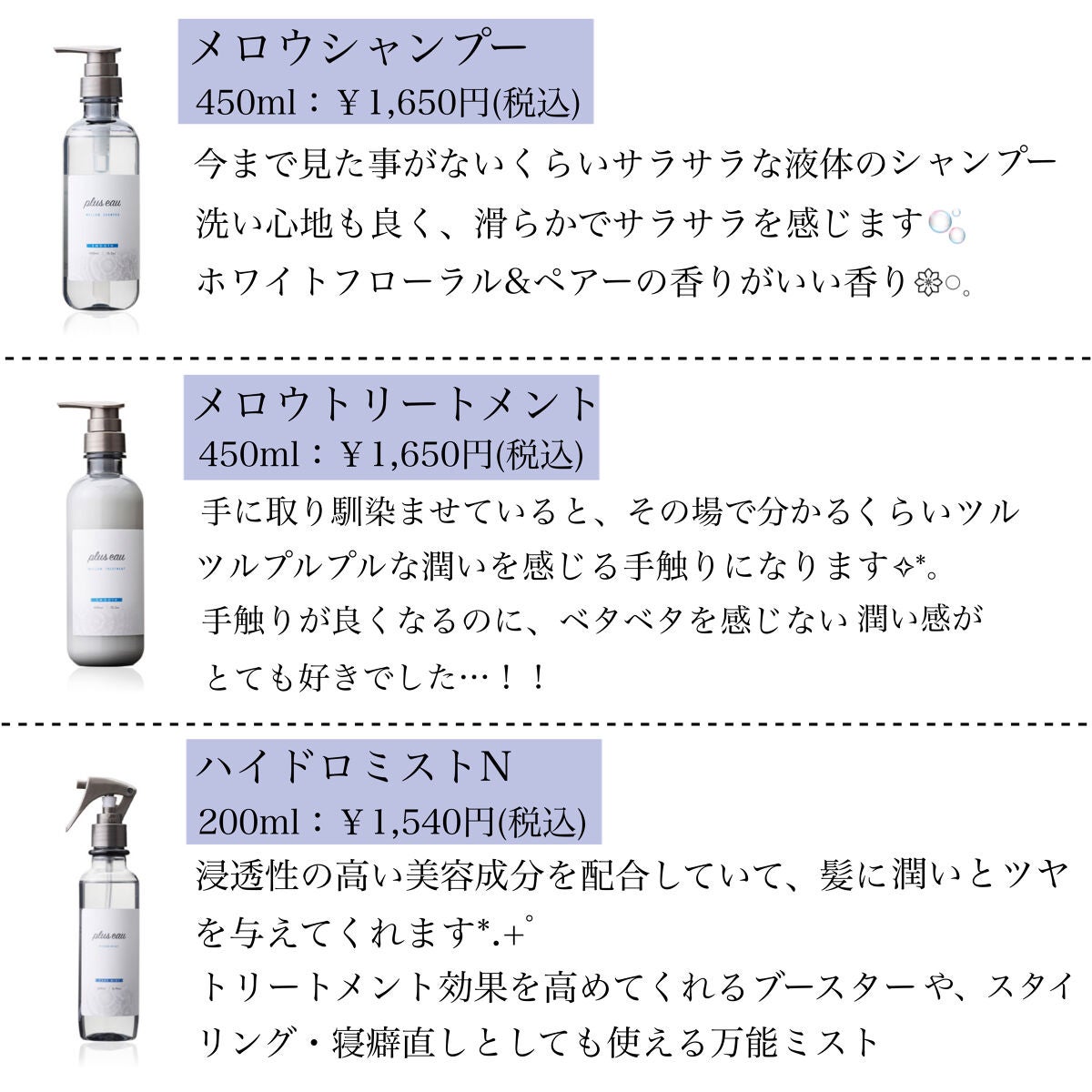 ハイドロミストN/plus eau/アウトバストリートメントを使ったクチコミ(2枚目)