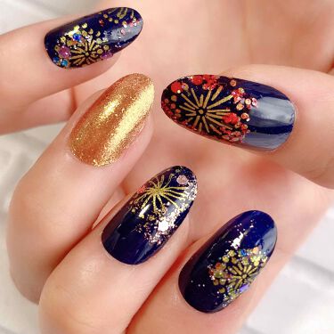 ネイル エナメル ちふれを使った口コミ 花火ネイル 今日は花火ネイル 夏祭りも自 By Borotama 混合肌 Lips