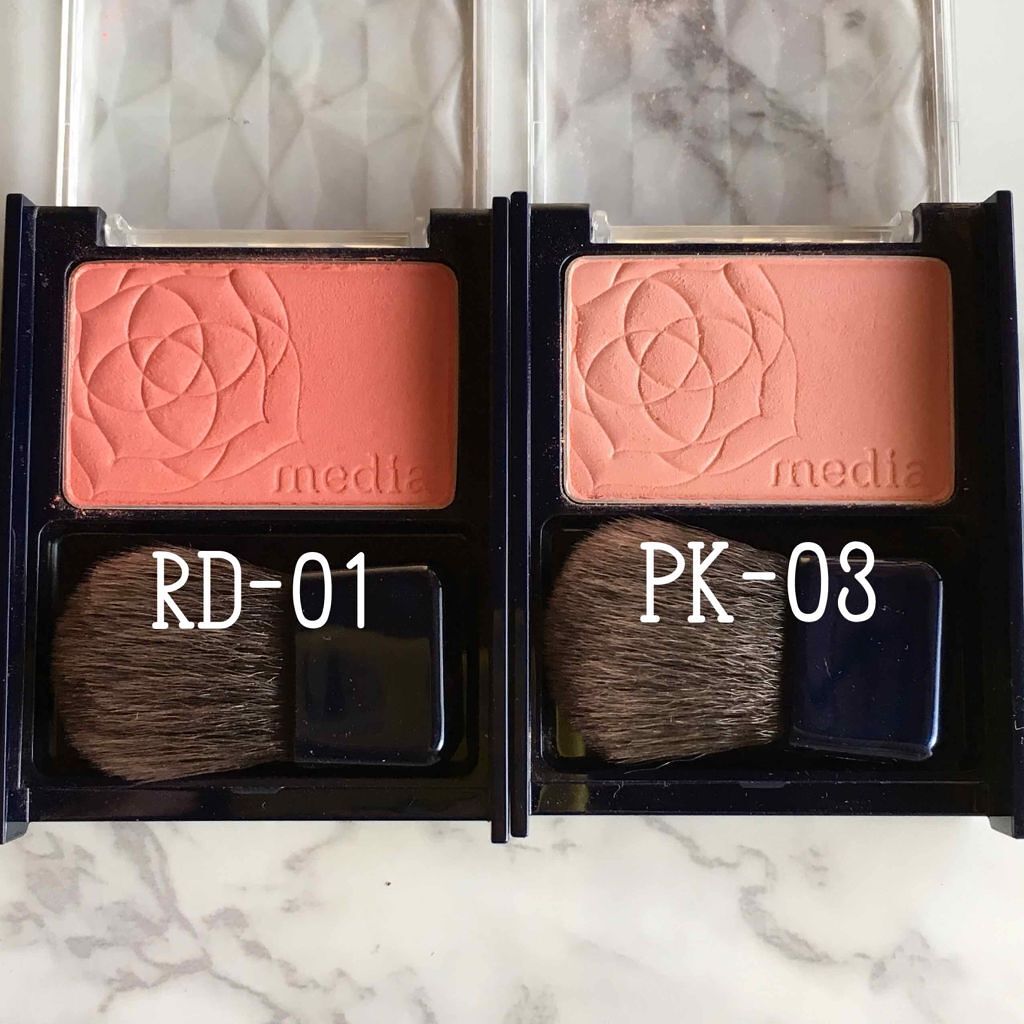 ブライトアップチークN/media/パウダーチークを使ったクチコミ(2枚目)