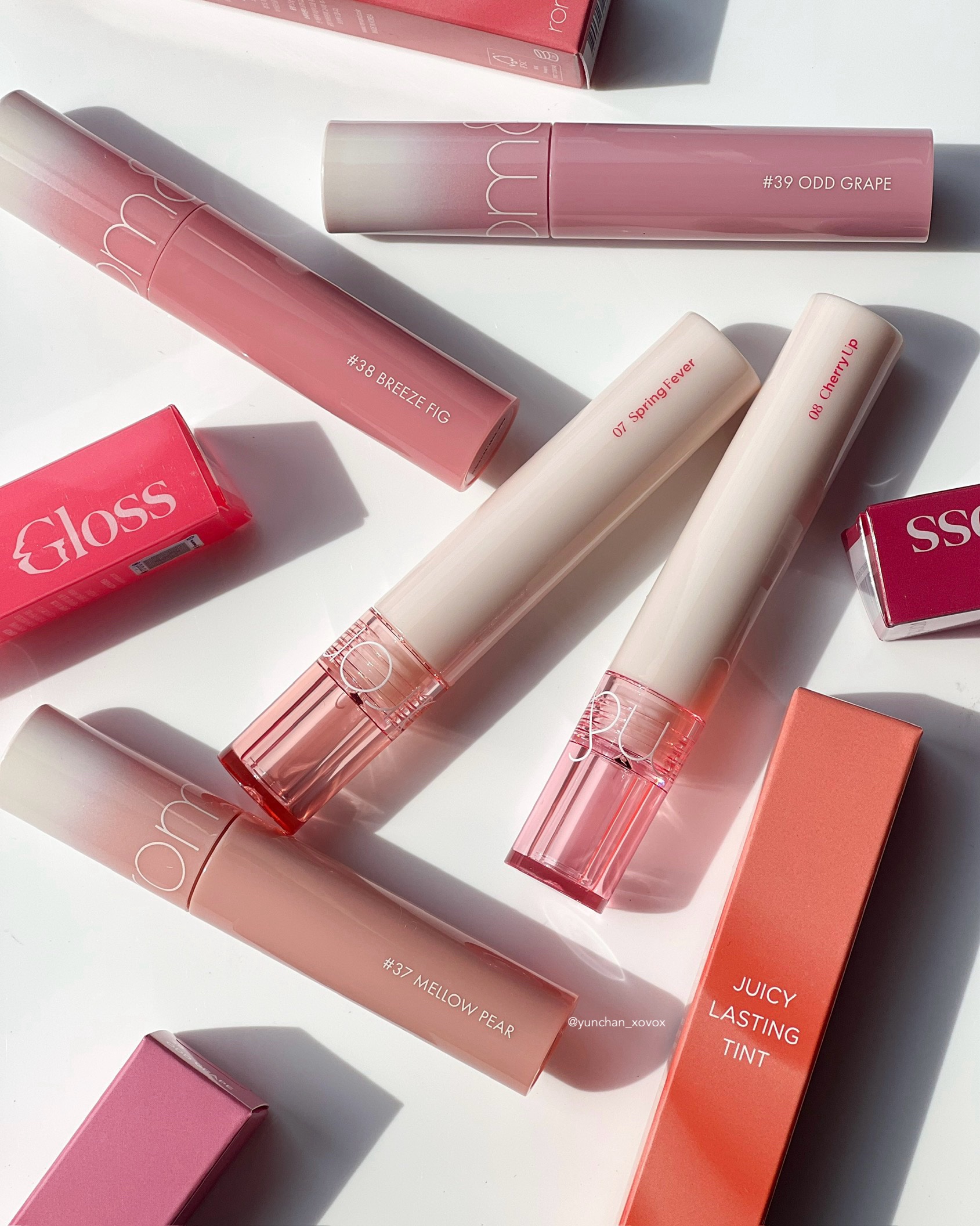 ジューシーラスティングティント｜rom&nd他、5商品を使った