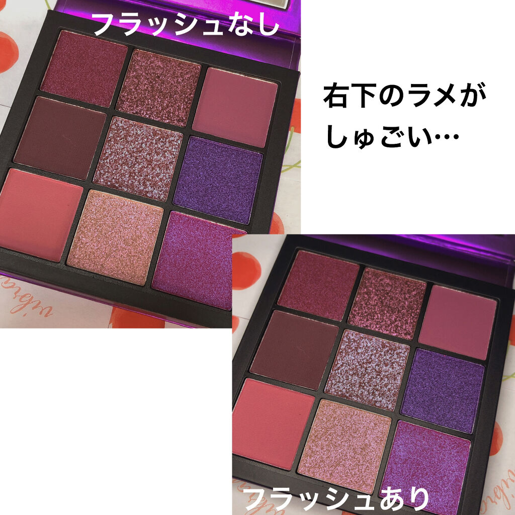 Huda Beauty Obsessions Palette Rubyのクチコミ「HUDA  BEAUTY アメジスト
アメジストのスウォッチです(　^ω^)
ギラッギラのラメ.....」（2枚目）