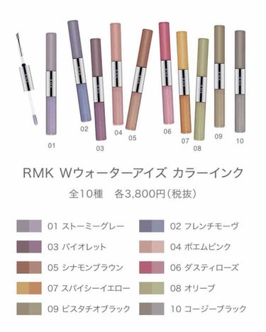 Wウォーターアイズ カラーインク 02 フレンチモーヴ/RMK/リキッドアイシャドウを使ったクチコミ（3枚目）