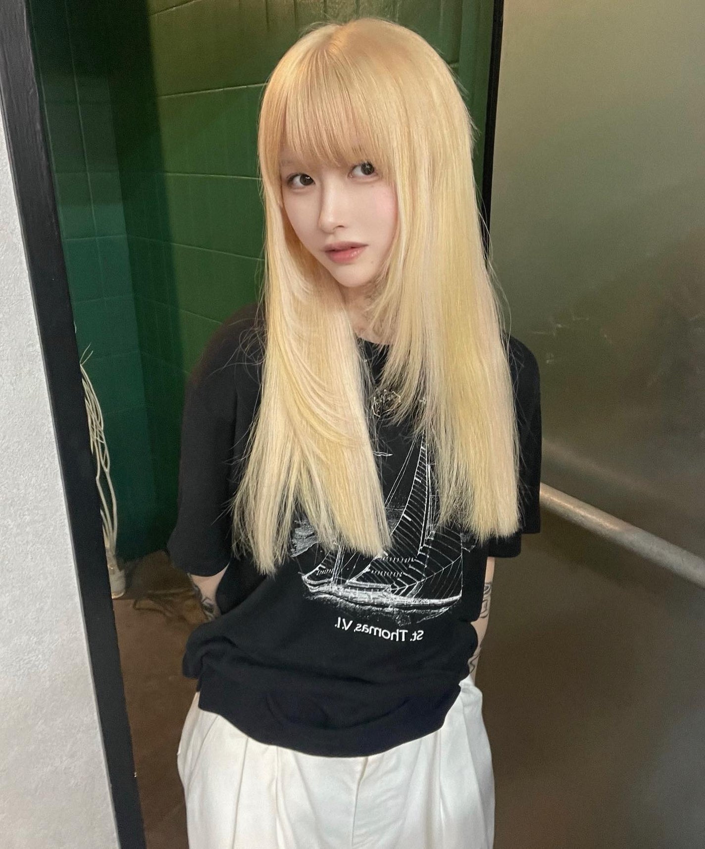 あつき on LIPS 「MyWork✂︎.2chaotouちゃんブリーチしてエクつけて..」(1枚目)