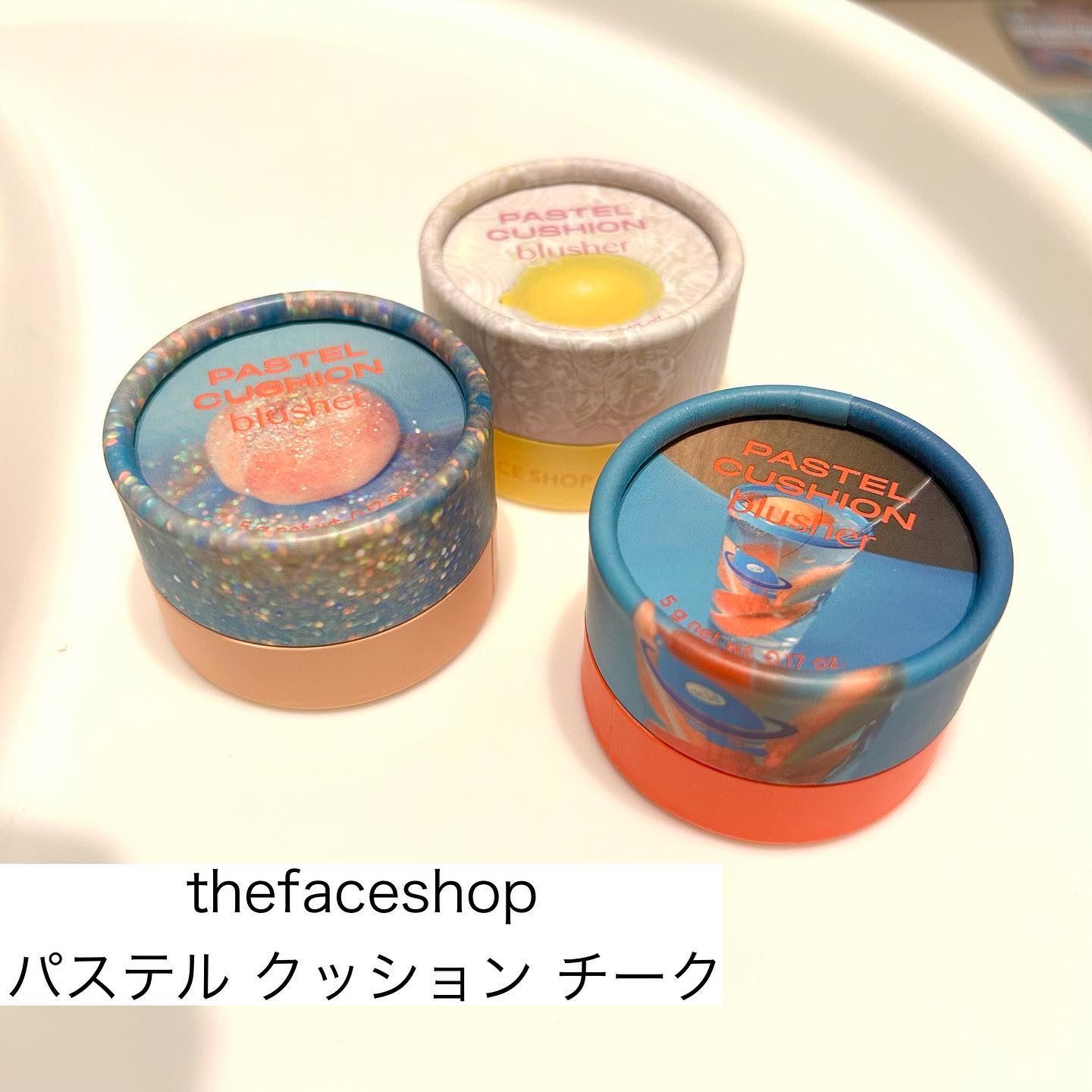 パステルクッションブラッシャー 01ピーチ/THE FACE SHOP/パウダーチークを使ったクチコミ（2枚目）