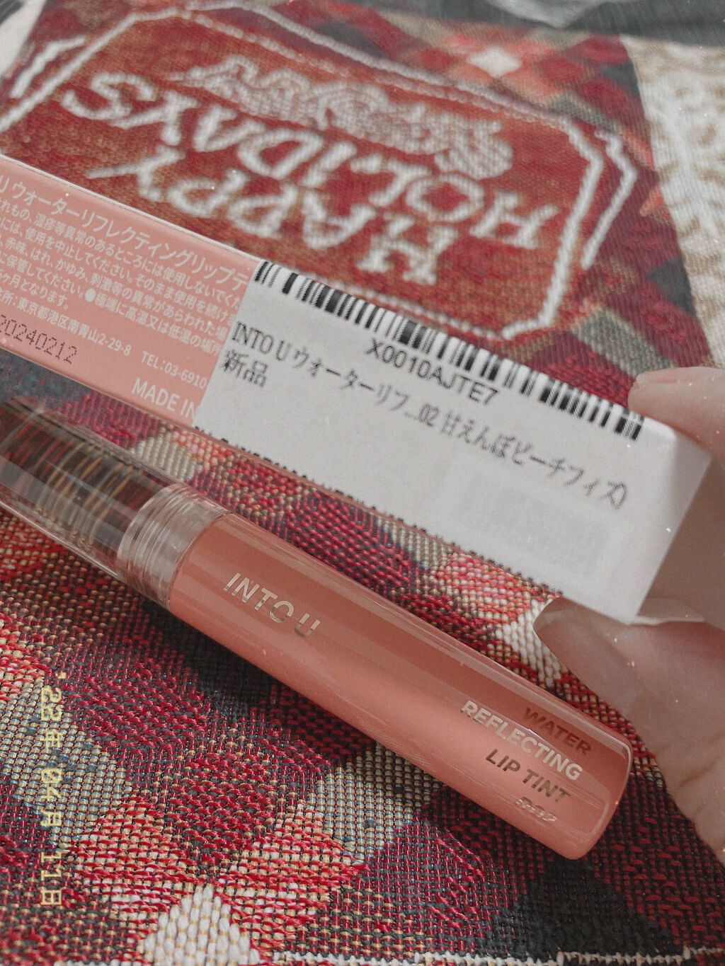 ウォーターリフレクティングリップティント R02  甘えんぼピーチフィズ/INTO U/リップティントを使ったクチコミ（1枚目）