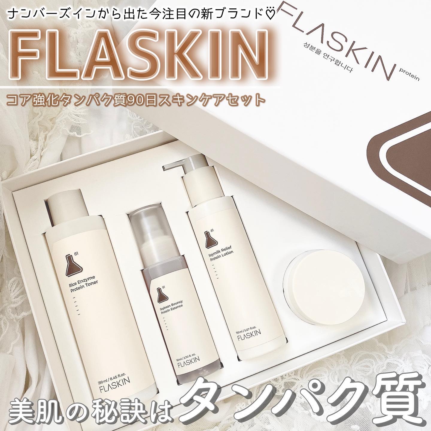 タンパク質フィラー90日スキンケアセット/FLASKIN/スキンケアキットを使ったクチコミ（1枚目）