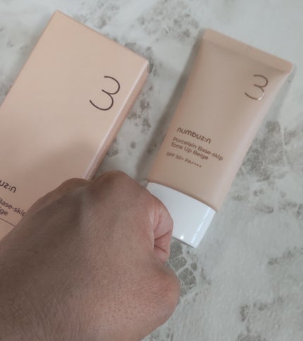 3番 ノーファンデ陶器肌トーンアップクリーム/numbuzin/化粧下地を使ったクチコミ(4枚目)