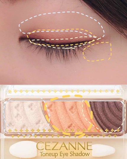 トーンアップアイシャドウ/CEZANNE/アイシャドウパレットを使ったクチコミ(3枚目)