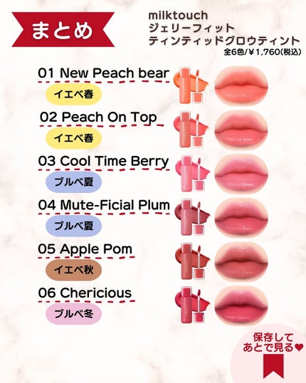 ジェリーフィットティンティッドグロウティント/Milk Touch/リップティントを使ったクチコミ(10枚目)