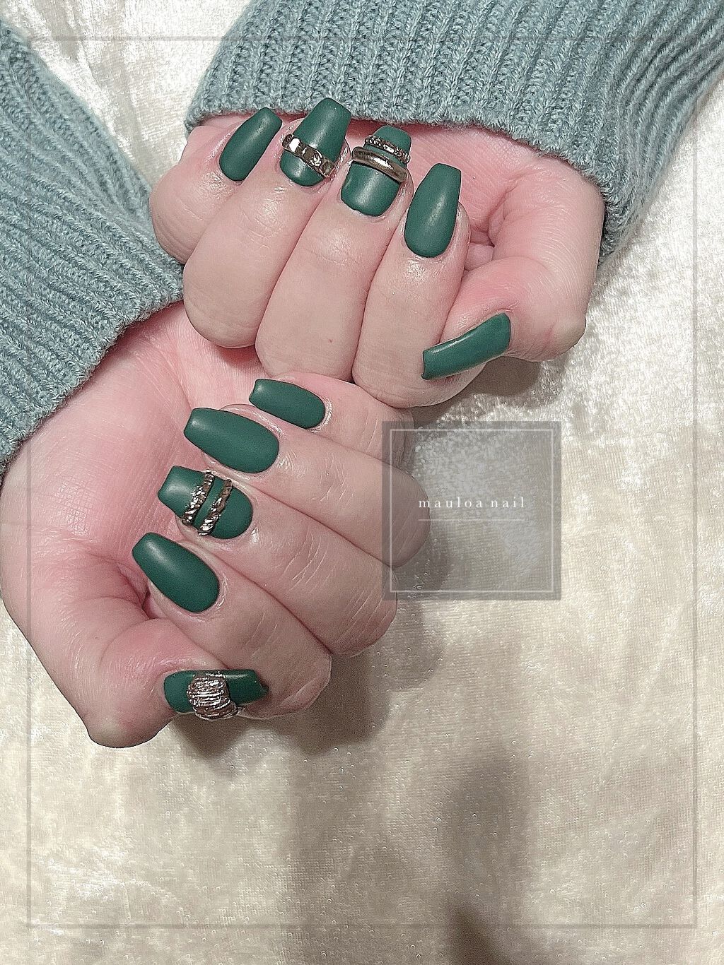 mauloa_nail on LIPS 「・ green🤍🤍・ネイルやり方動画fantistにて多数更新..」(1枚目)