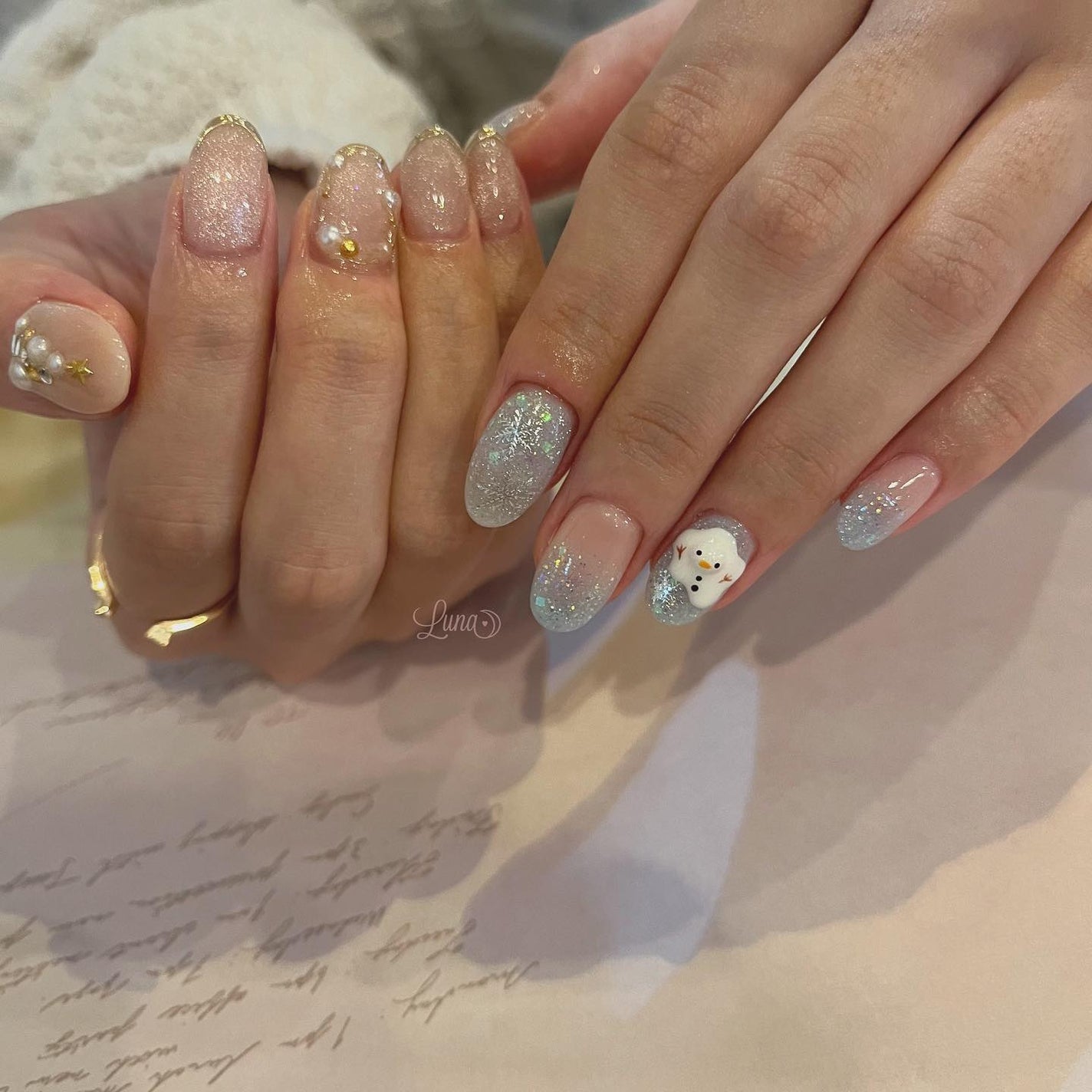 Iuna. Mizuki on LIPS 「.お持ち込みdesign⛄️🌨#nail#nailstagra..」(1枚目)
