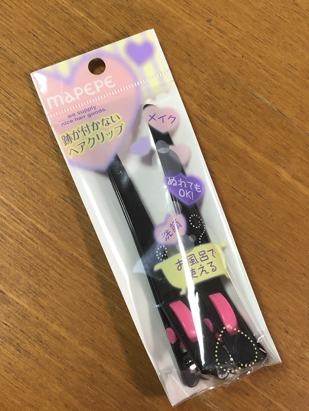 跡が付かないヘアクリップ 2P/マペペ/ヘアアクセサリーを使ったクチコミ（1枚目）