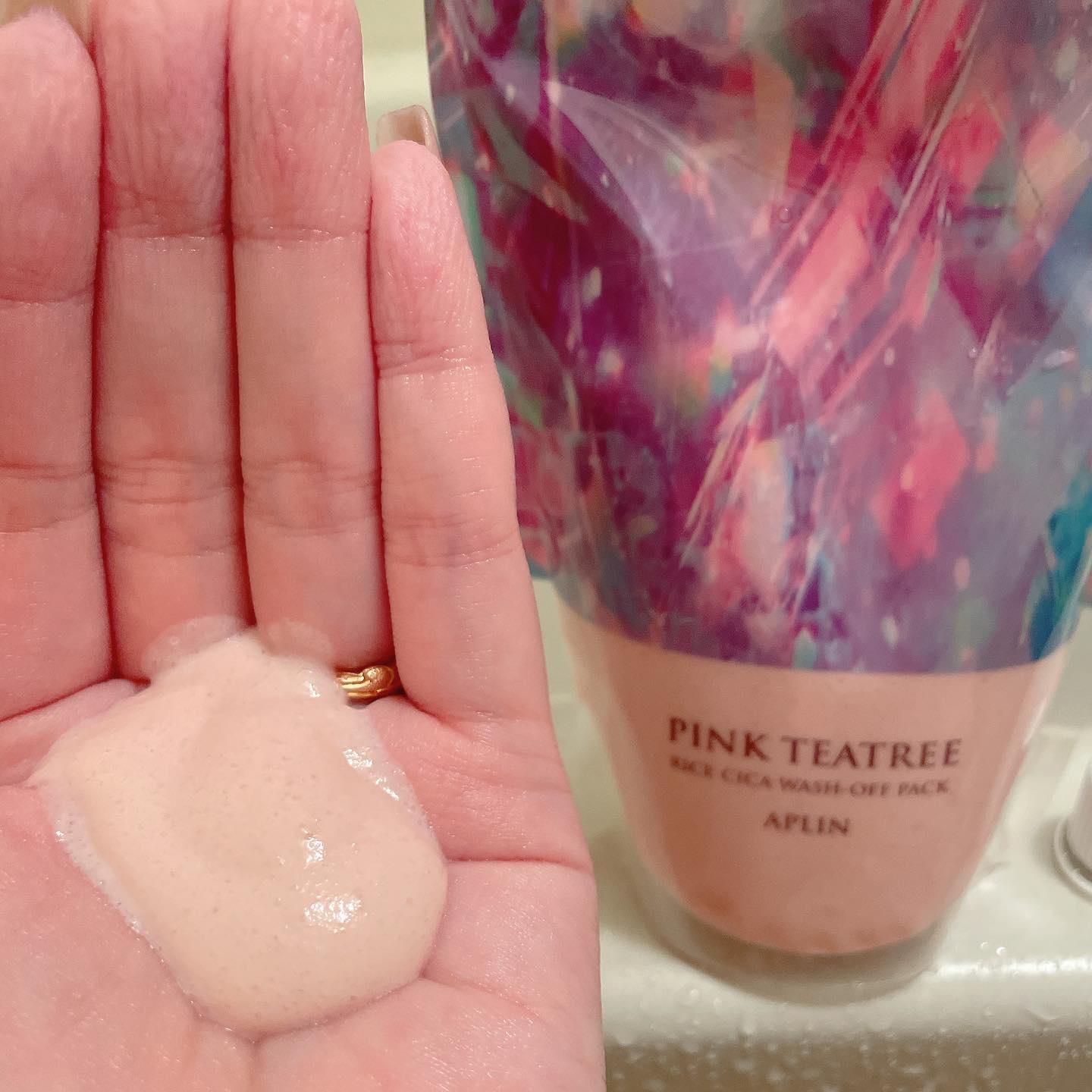 ピンクティーツリーライスシカウォッシュオフパック/APLIN/洗い流すパック・マスクを使ったクチコミ（2枚目）