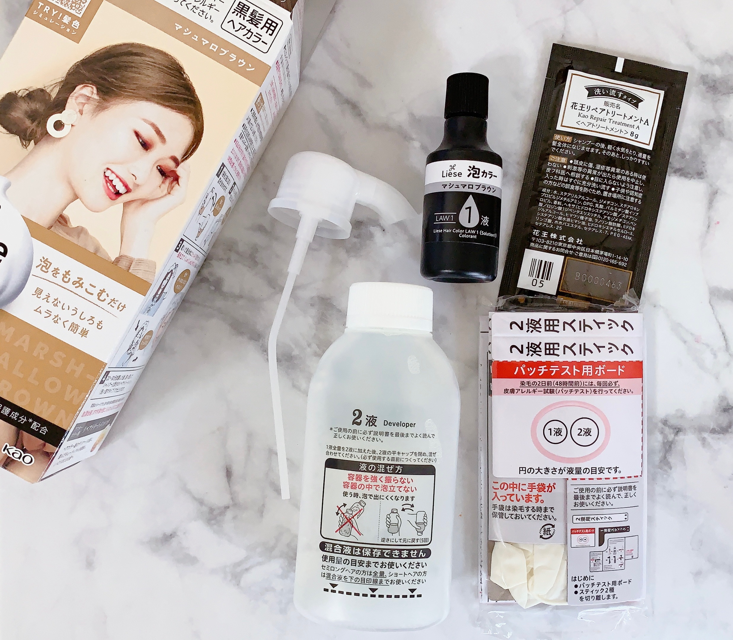 泡カラー マシュマロブラウン/リーゼ/ヘアカラーを使ったクチコミ（3枚目）