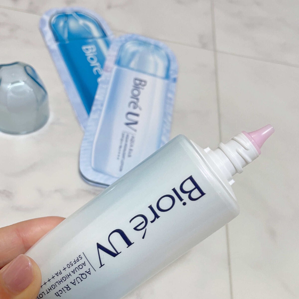 ビオレUV アクアリッチ アクアハイライトローション(水層ハイライトUV)/ビオレ/日焼け止めローションを使ったクチコミ(4枚目)