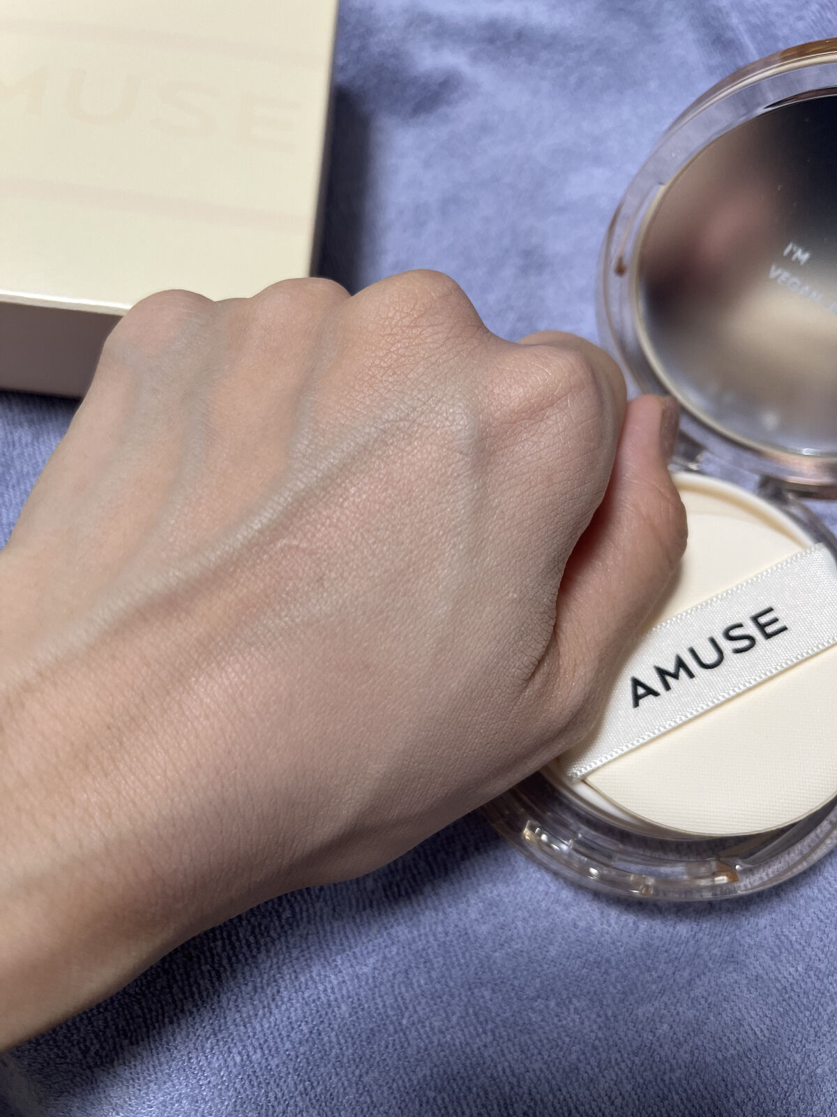 デュージェリーヴィーガンクッション 01SOONSOO/AMUSE/クッションファンデーションを使ったクチコミ（2枚目）