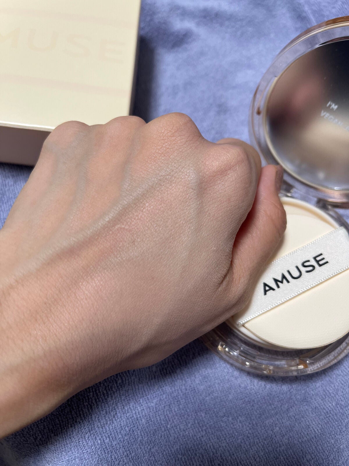 デュージェリーヴィーガンクッション/AMUSE/クッションファンデーションを使ったクチコミ(2枚目)