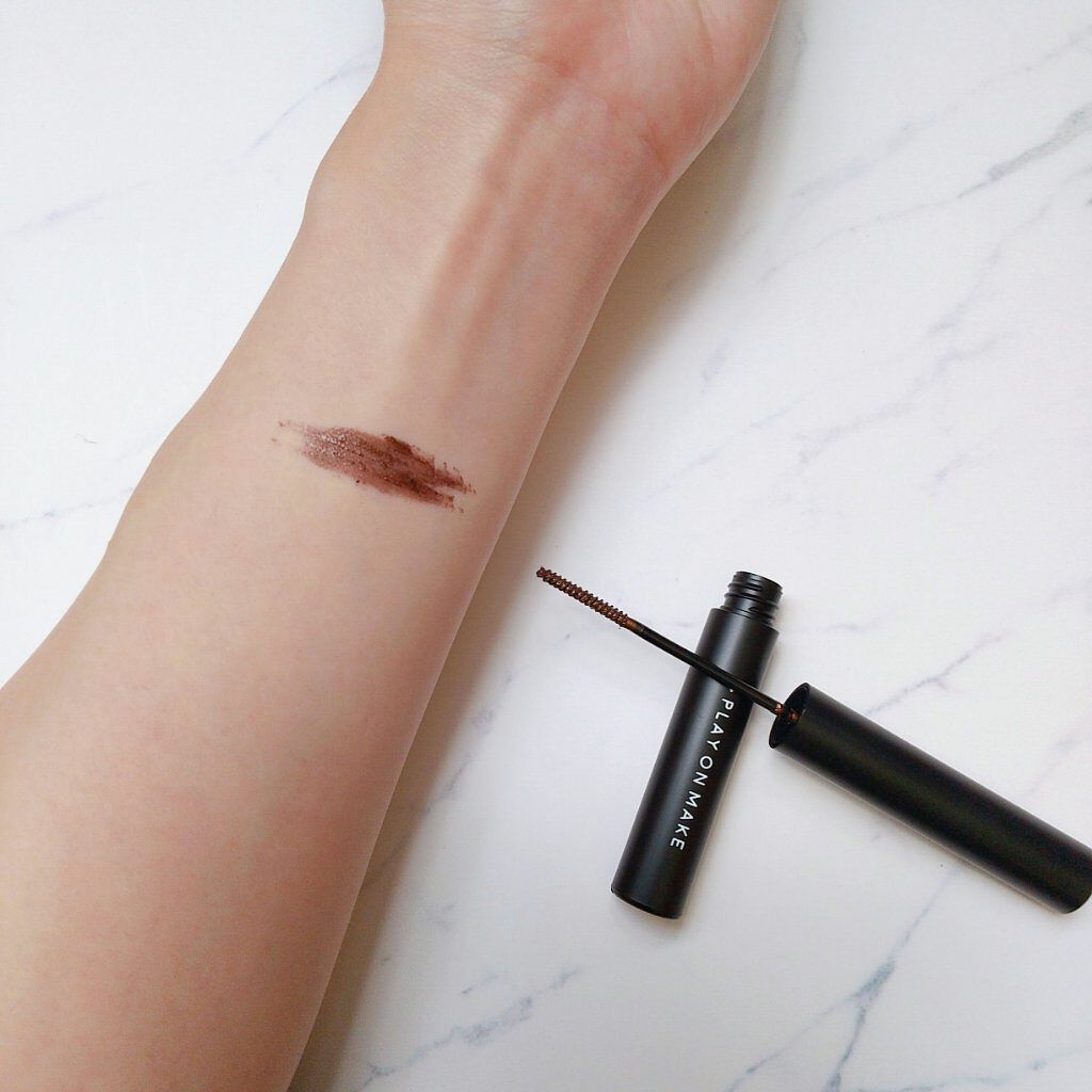 play on make  スキニーグロウマスカラのクチコミ「ブラウン系のマスカラが欲しいと思ってCeluleで見つけて買ってみました
ブラシが細くてびっく.....」（2枚目）