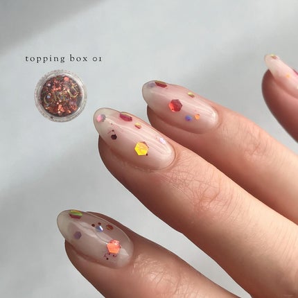 sato 🕊 self nail🫧🤍 on LIPS 「【CRÈU】toppingbox🎁ちょっとポップなmynail..」(4枚目)