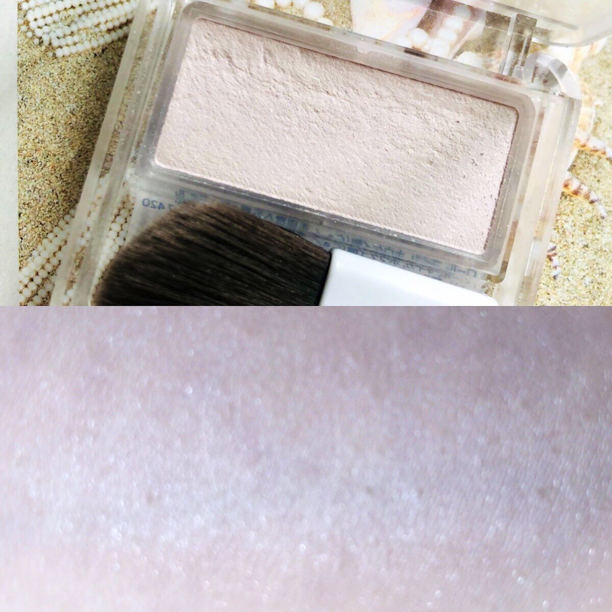 ハイライト パウダー  1 ホワイト/ちふれ/パウダーハイライトを使ったクチコミ（2枚目）