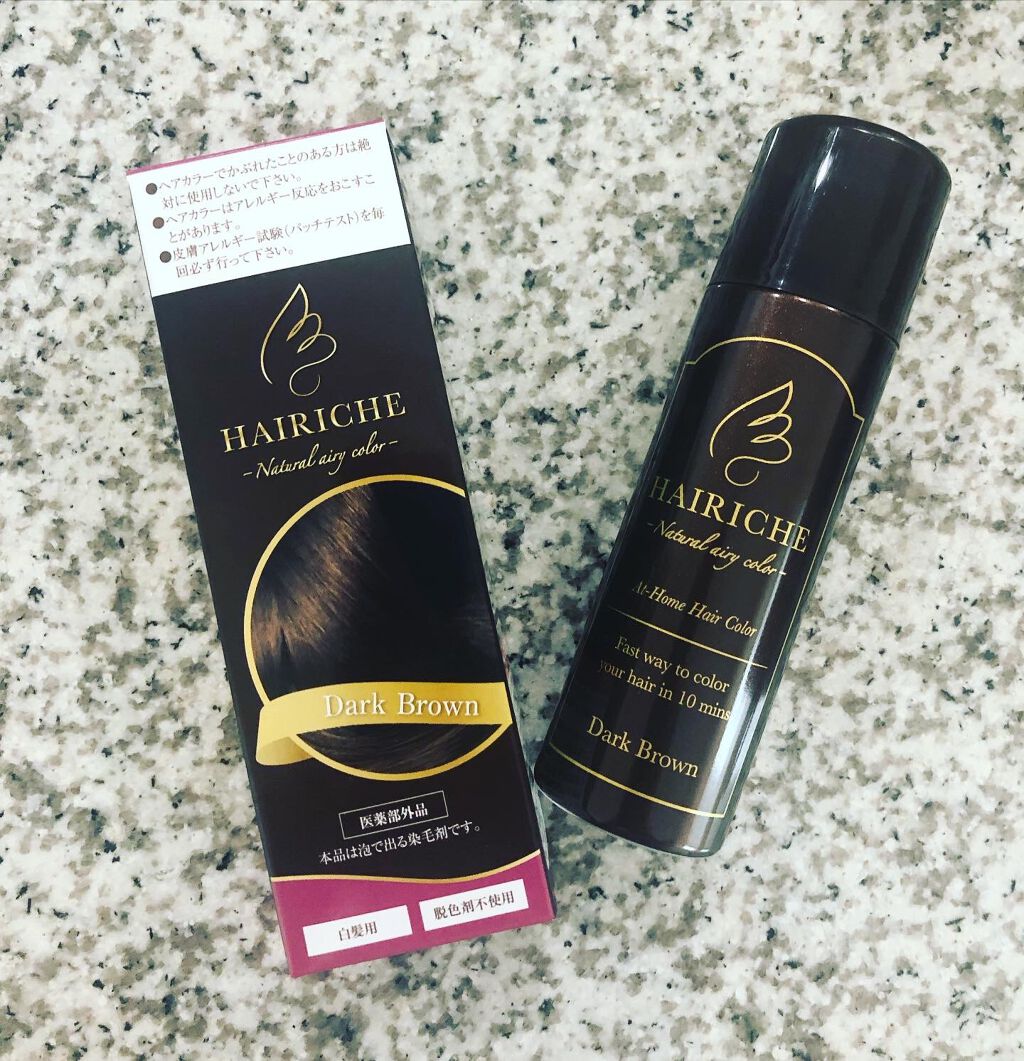 HAIRICHE ナチュラルエアリーカラー のクチコミ「ヘアリシェナチュラルエアリーカラーダークブラウンを使用しました♡

内容量60gです。

濃密.....」（1枚目）