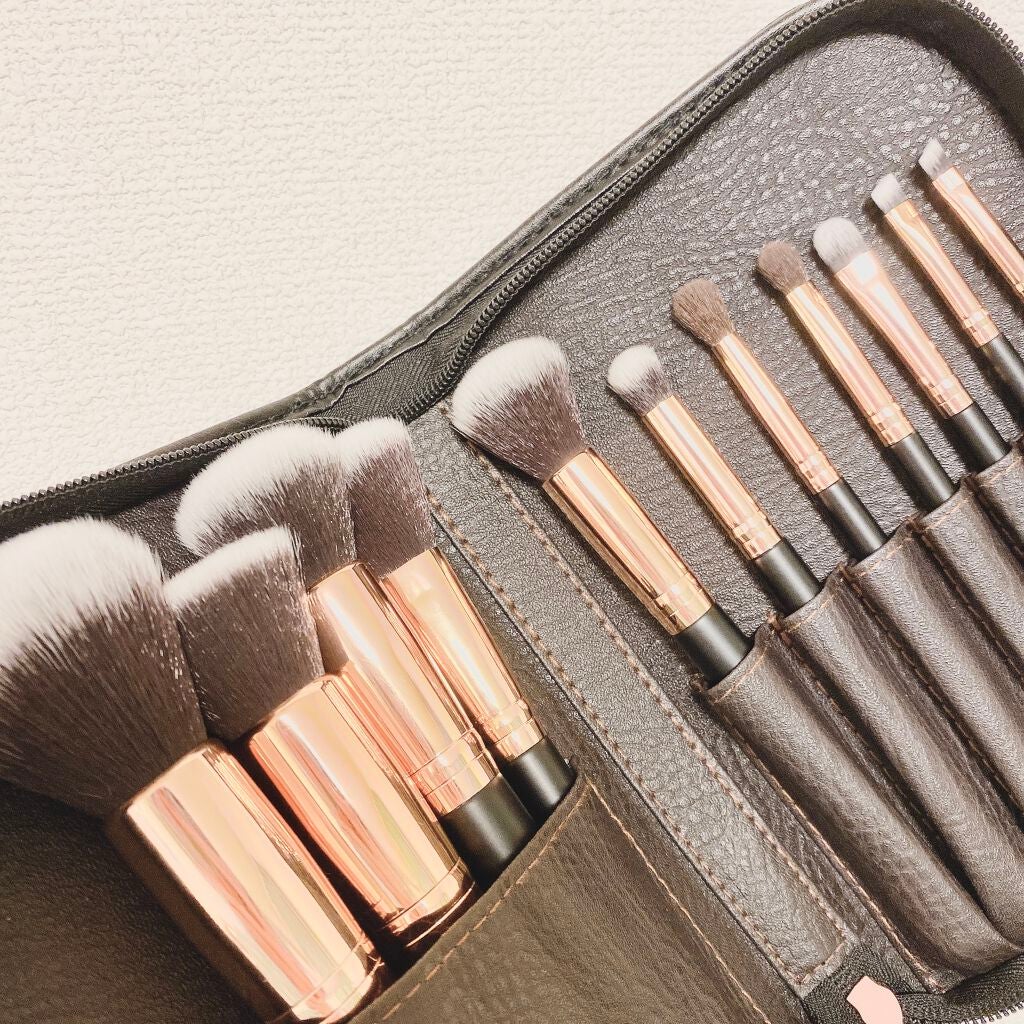 貴族のゴールド メイクブラシ11本セット 化粧ポーチ付き/SIXPLUS/メイクブラシを使ったクチコミ(1枚目)