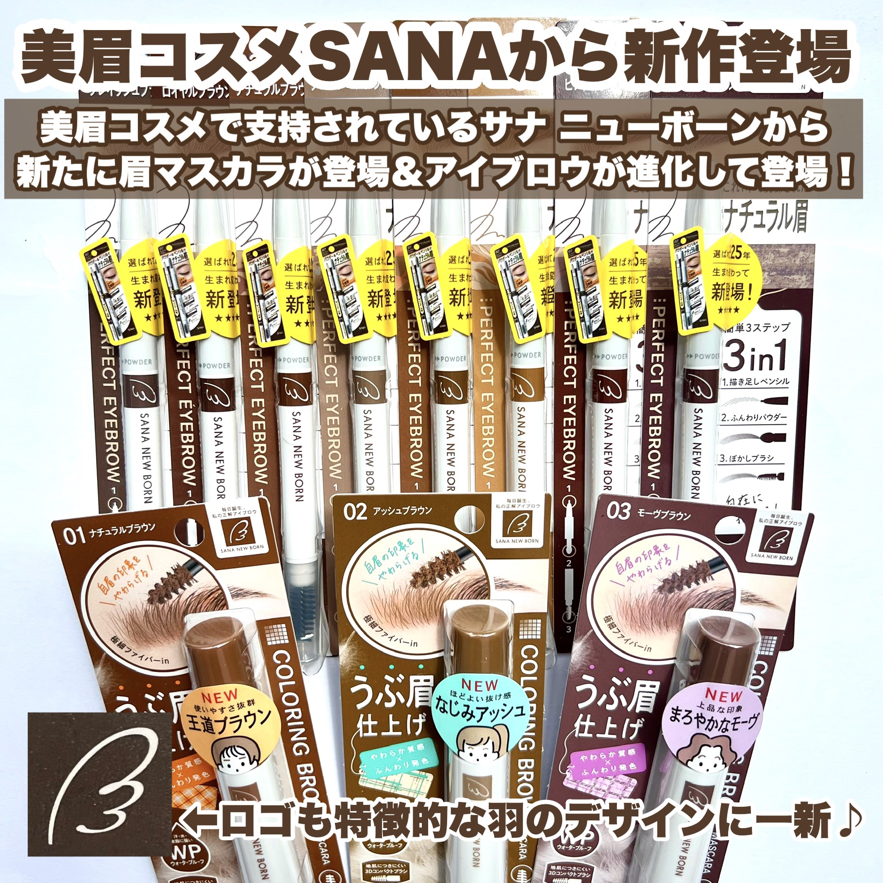 サナ ニューボーン カラーリングブロウマスカラ 02 アッシュブラウン/サナ ニューボーン/マスカラを使ったクチコミ（2枚目）