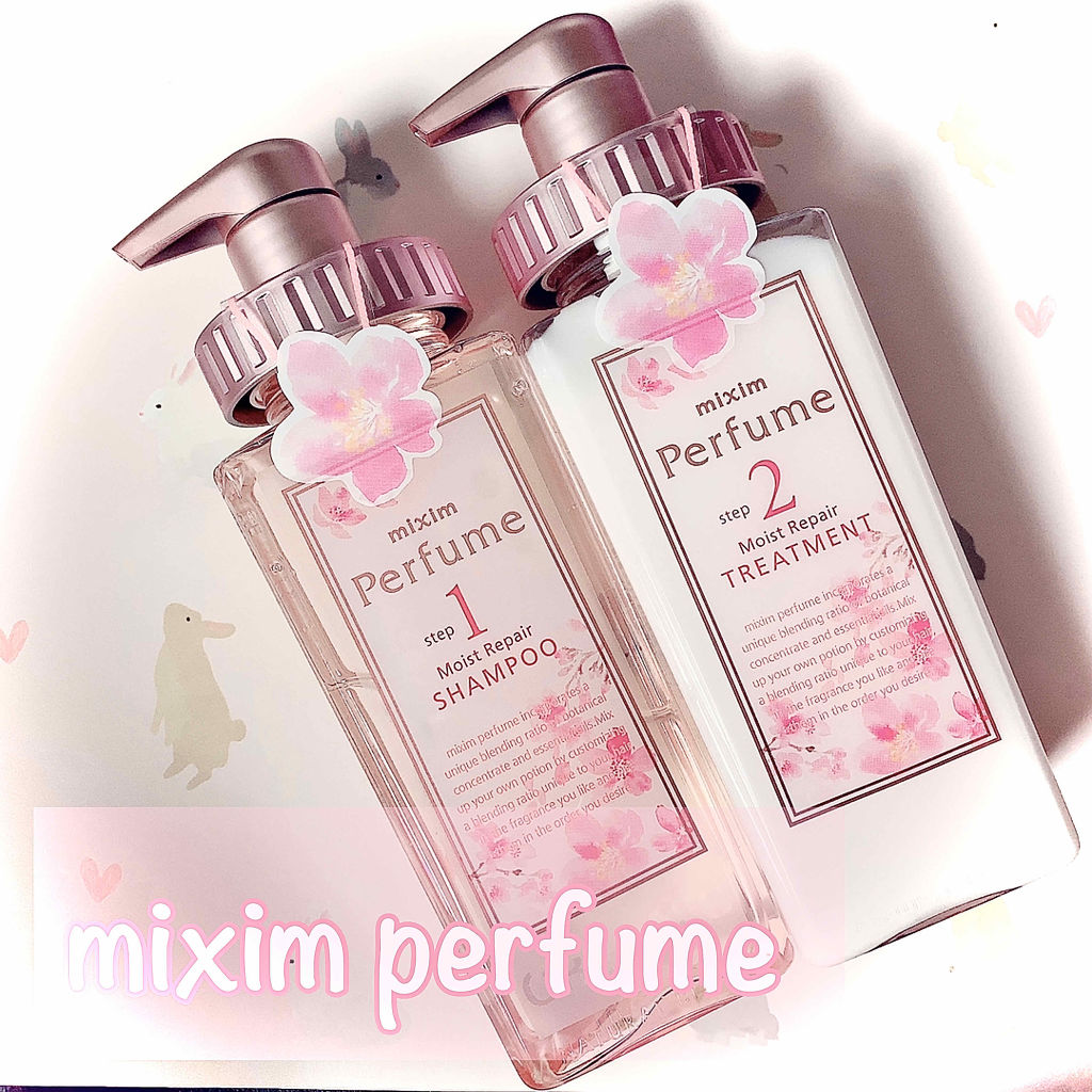 ミクシムパフューム モイストリペア 限定チェリーブロッサム シャンプー＆ヘアトリートメントペアセット /mixim Perfume/市販シャンプーを使ったクチコミ（1枚目）