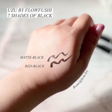7 SHADES OF BLACK MATTE-BLACK/UZU BY FLOWFUSHI/リキッドアイライナーを使ったクチコミ（3枚目）