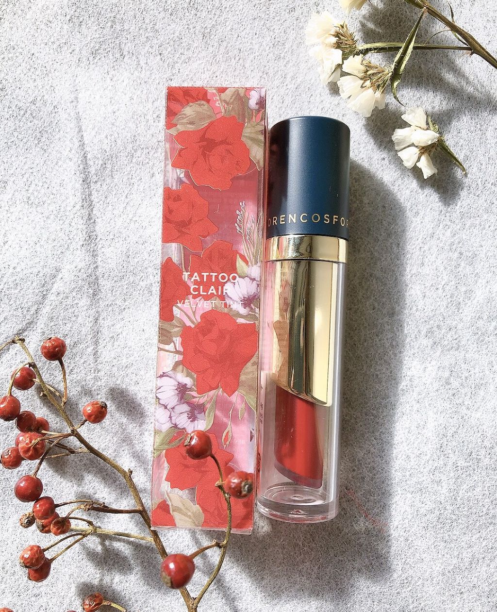 タトゥーベルベットティント #01 ポム/フォレンコス/リップティントを使ったクチコミ（2枚目）