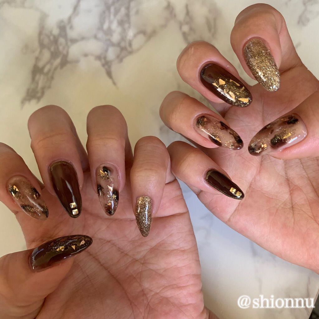 しおんぬ on LIPS 「🍁🐆🍂#セルフネイル#過去ネイルネイルはいつもセルフなのですが..」(3枚目)