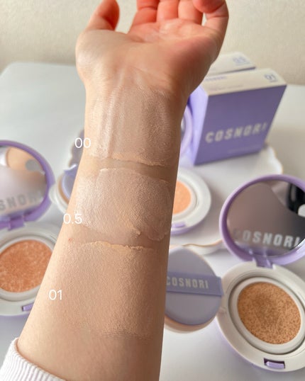パンテノールバリアクッション/COSNORI/クッションファンデーションを使ったクチコミ(5枚目)