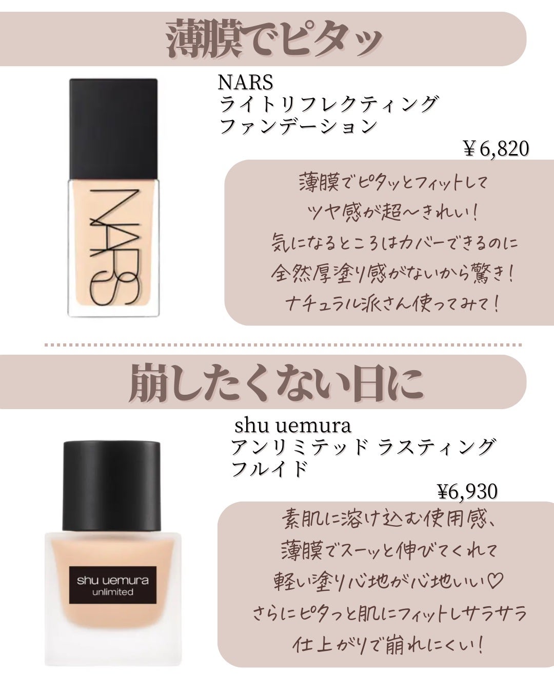 Lien on LIPS 「久しぶりの投稿になりました🐰🐤🩷人気のファンデまとめてみたよ🫶..」(2枚目)