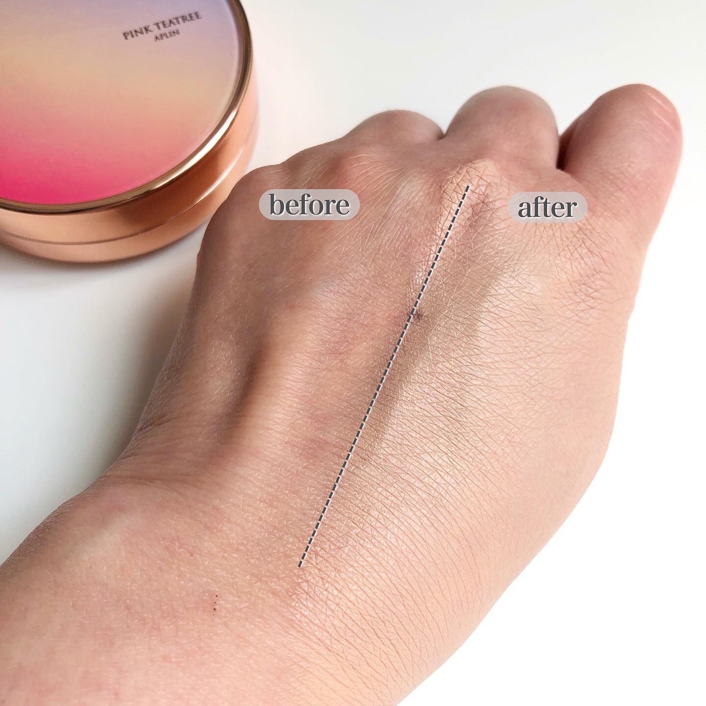 ピンクティーツリーカバーアップグロウクッション/APLIN/クッションファンデーションを使ったクチコミ(4枚目)