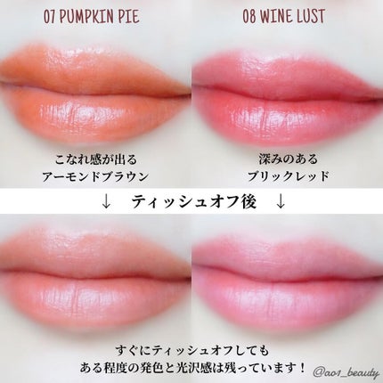 メルティング シアー リップ 08 WINE LUST/CLIO/口紅を使ったクチコミ(3枚目)