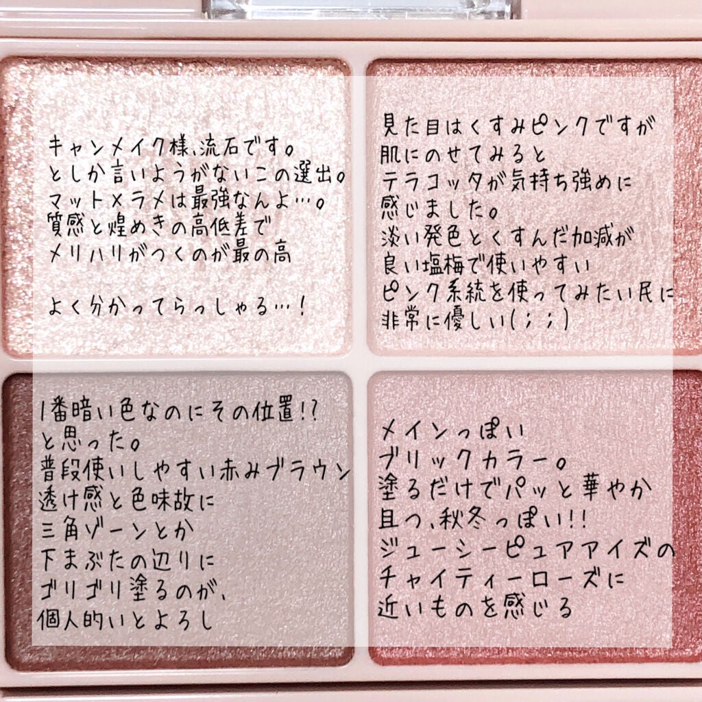 シルキースフレアイズ(マットタイプ)/キャンメイク/アイシャドウパレットを使ったクチコミ(4枚目)