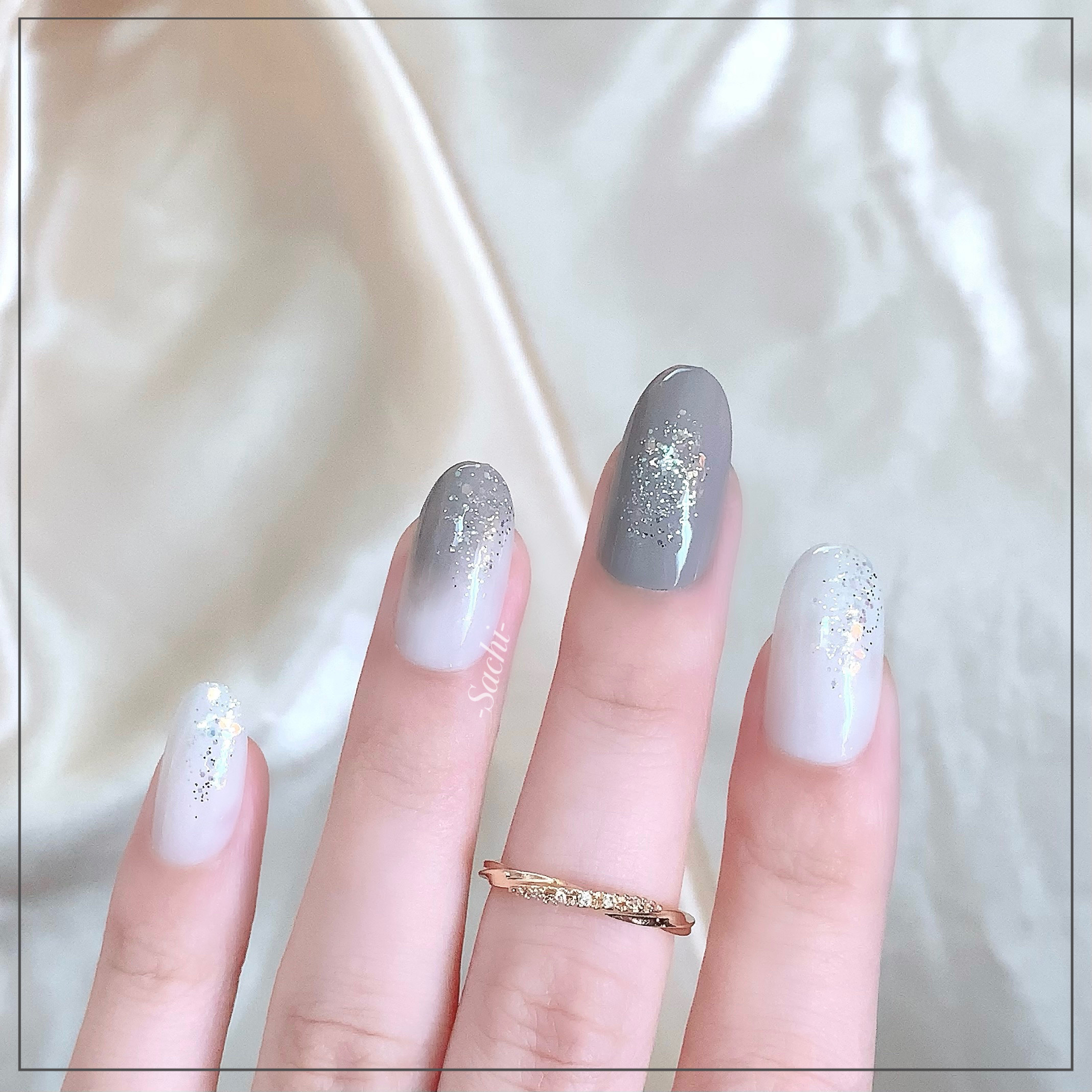 ネイル エナメル 044 グレー系/ちふれ/マニキュアを使ったクチコミ（3枚目）