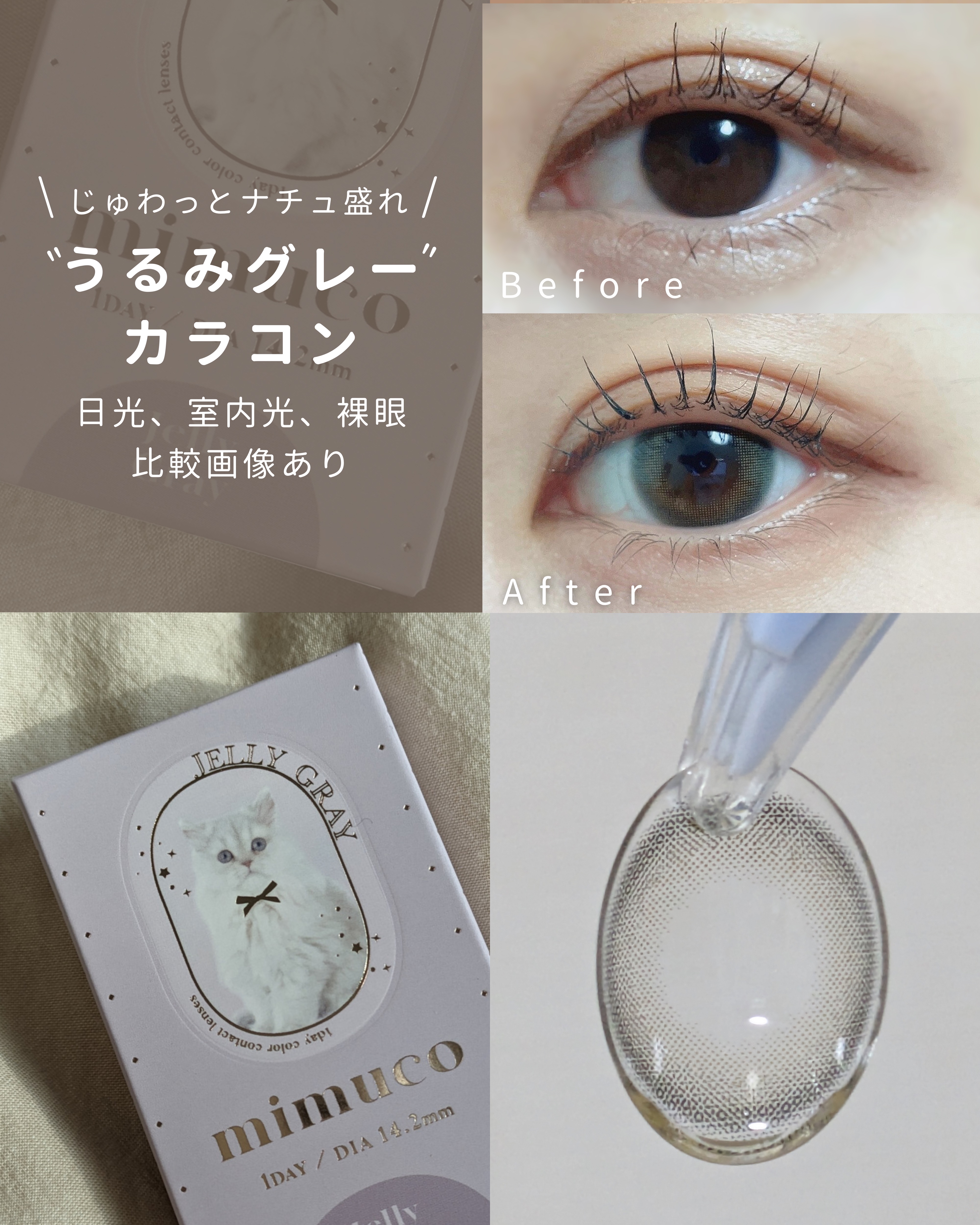 mimuco 1day ゼリーグレー/mimuco/ワンデー（１DAY）カラコンを使ったクチコミ（1枚目）