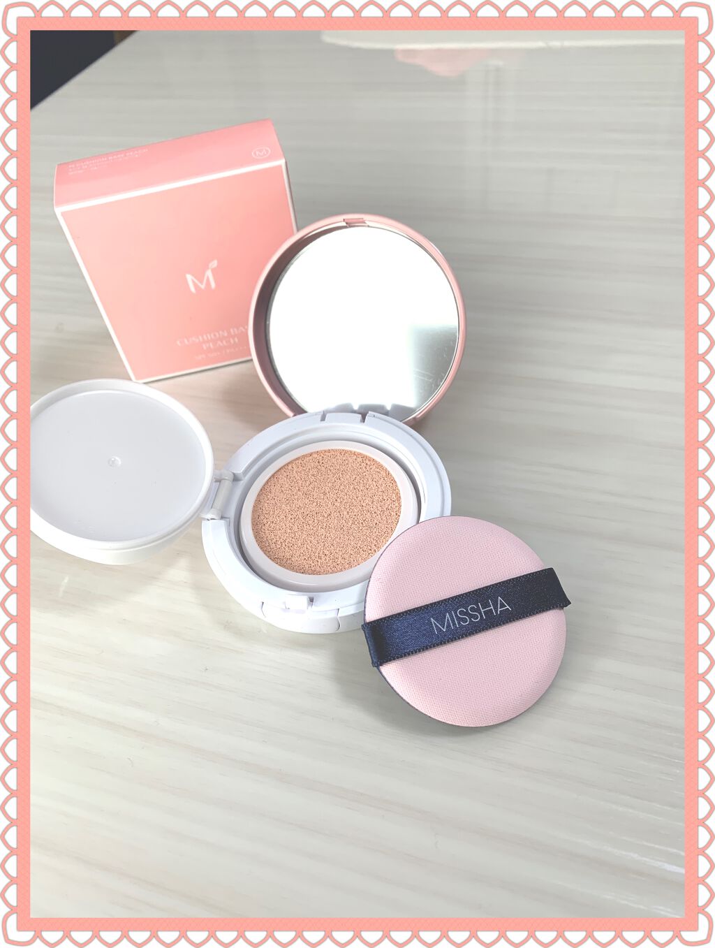 M クッションベース（ピーチ）/MISSHA/化粧下地を使ったクチコミ（2枚目）