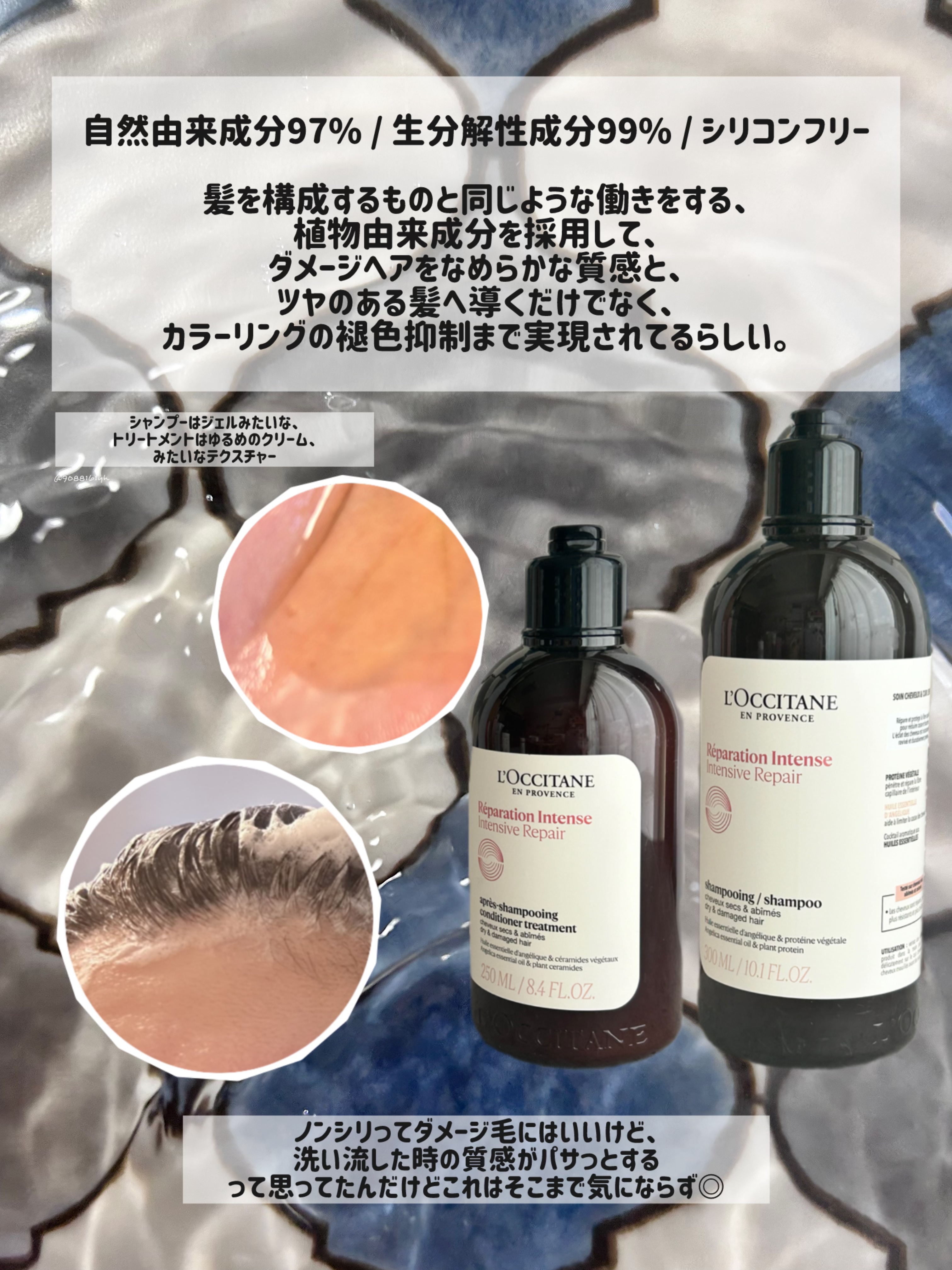 インテンシヴリペア シャンプー/コンディショナー/L'OCCITANE/市販シャンプーを使ったクチコミ（2枚目）