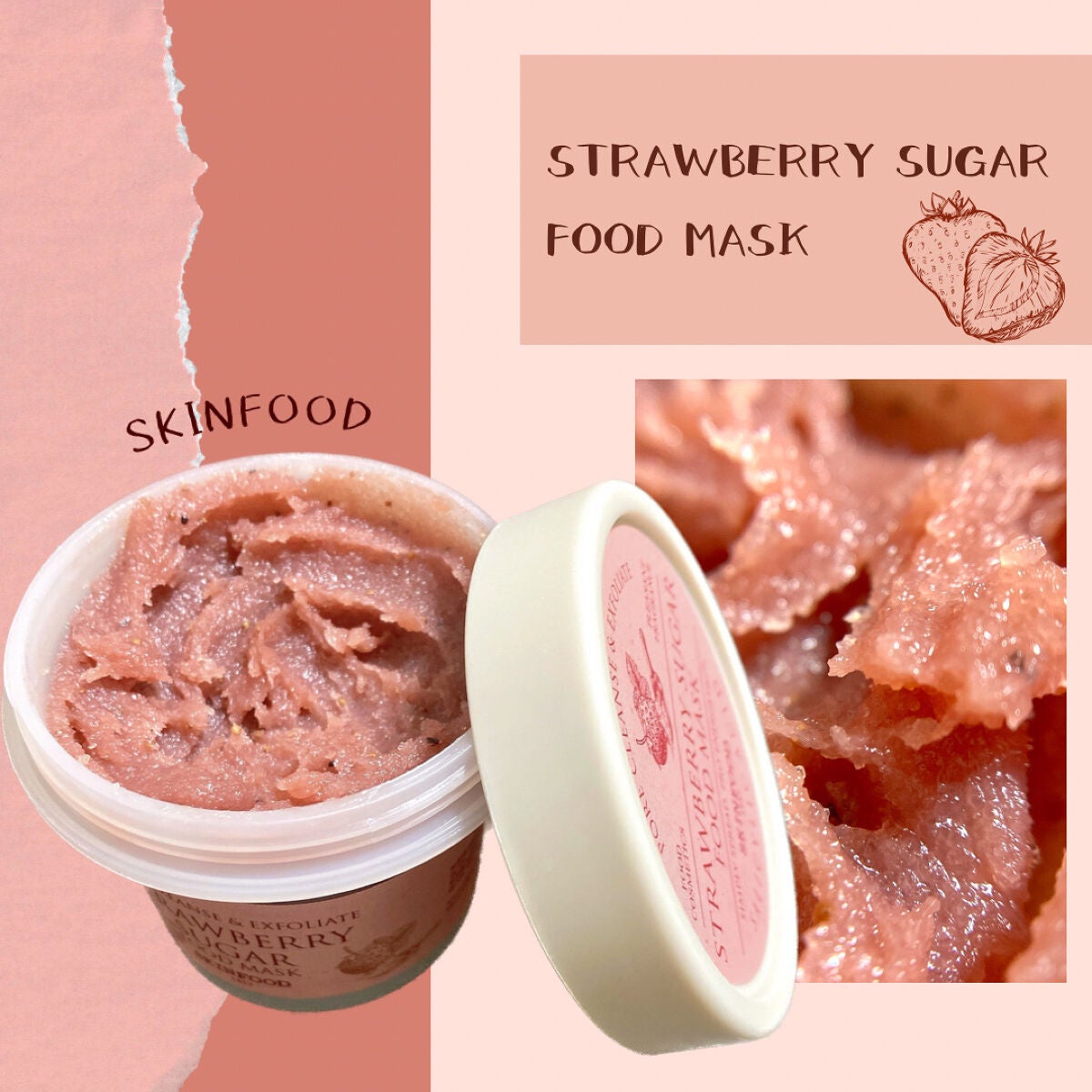 ストロベリーシュガー フードマスク/SKINFOOD/洗い流すパック・マスクを使ったクチコミ(1枚目)