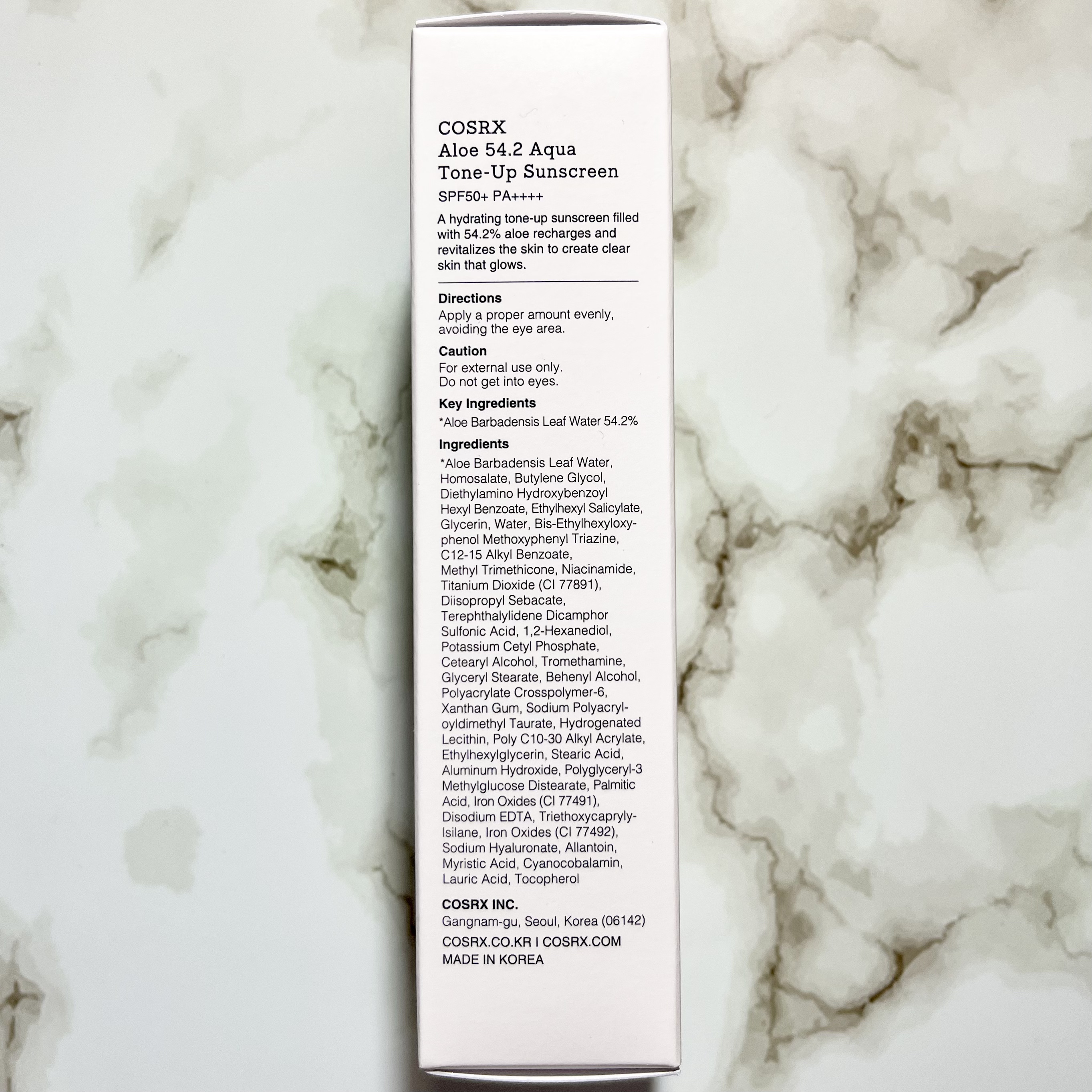 アロエ54.2アクアトーンアップUVクリーム　SPF50+ PA++++/COSRX/日焼け止めクリームを使ったクチコミ（3枚目）