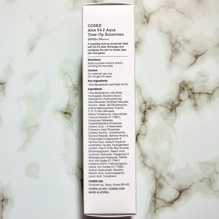 アロエ54.2アクアトーンアップUVクリーム SPF50+ PA++++/COSRX/日焼け止めクリームを使ったクチコミ(3枚目)