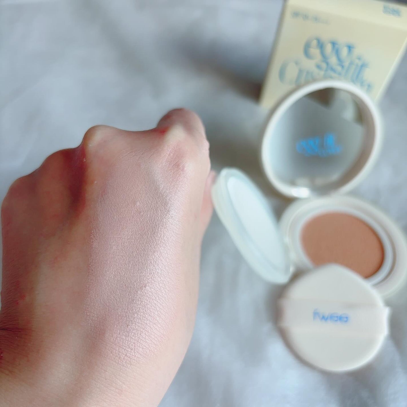 フィー クッションエッグフィットカバー/fwee/クッションファンデーションを使ったクチコミ(6枚目)