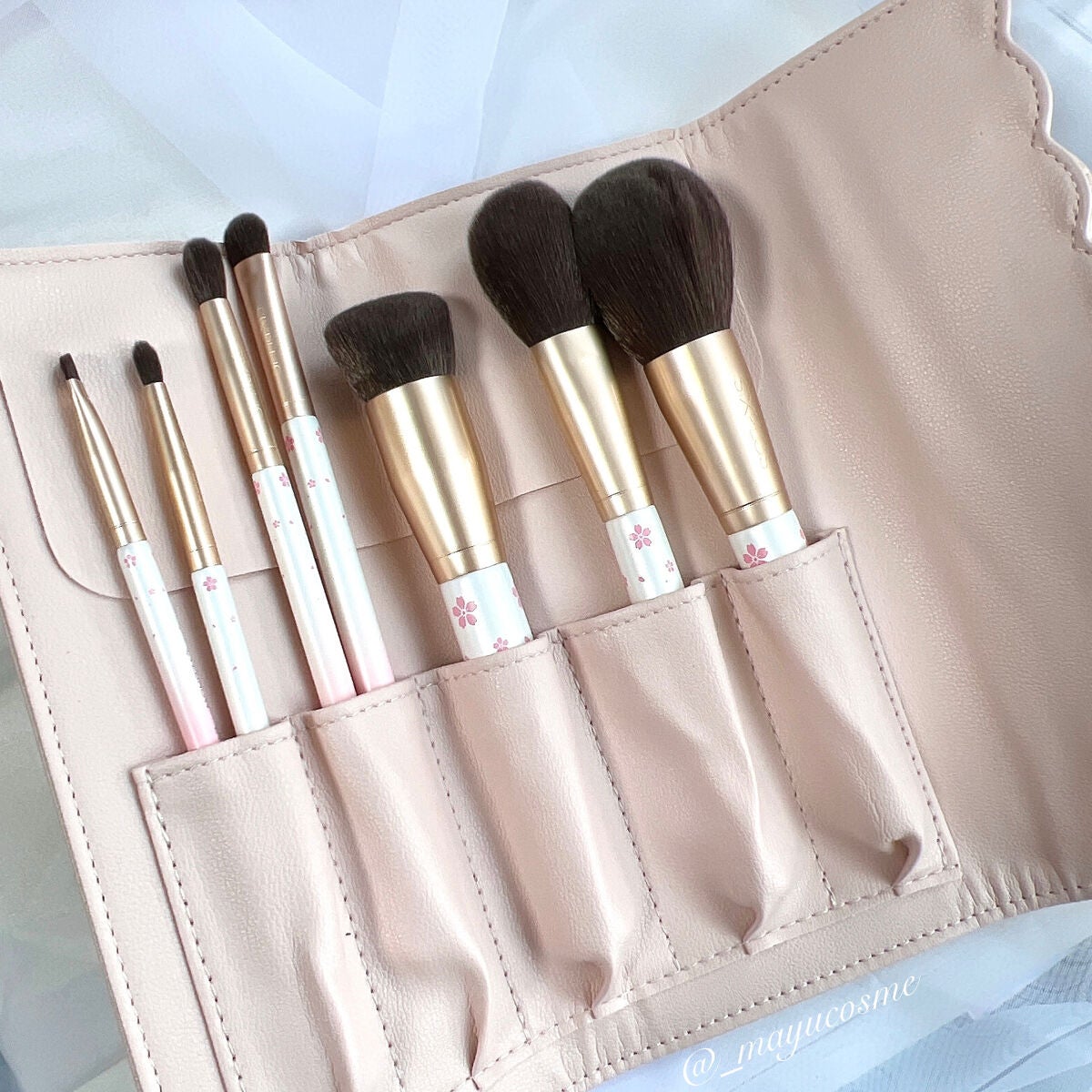 SIXPLUS 桜色グラデーション メイクブラシ 7本セット/SIXPLUS/メイクブラシを使ったクチコミ(3枚目)