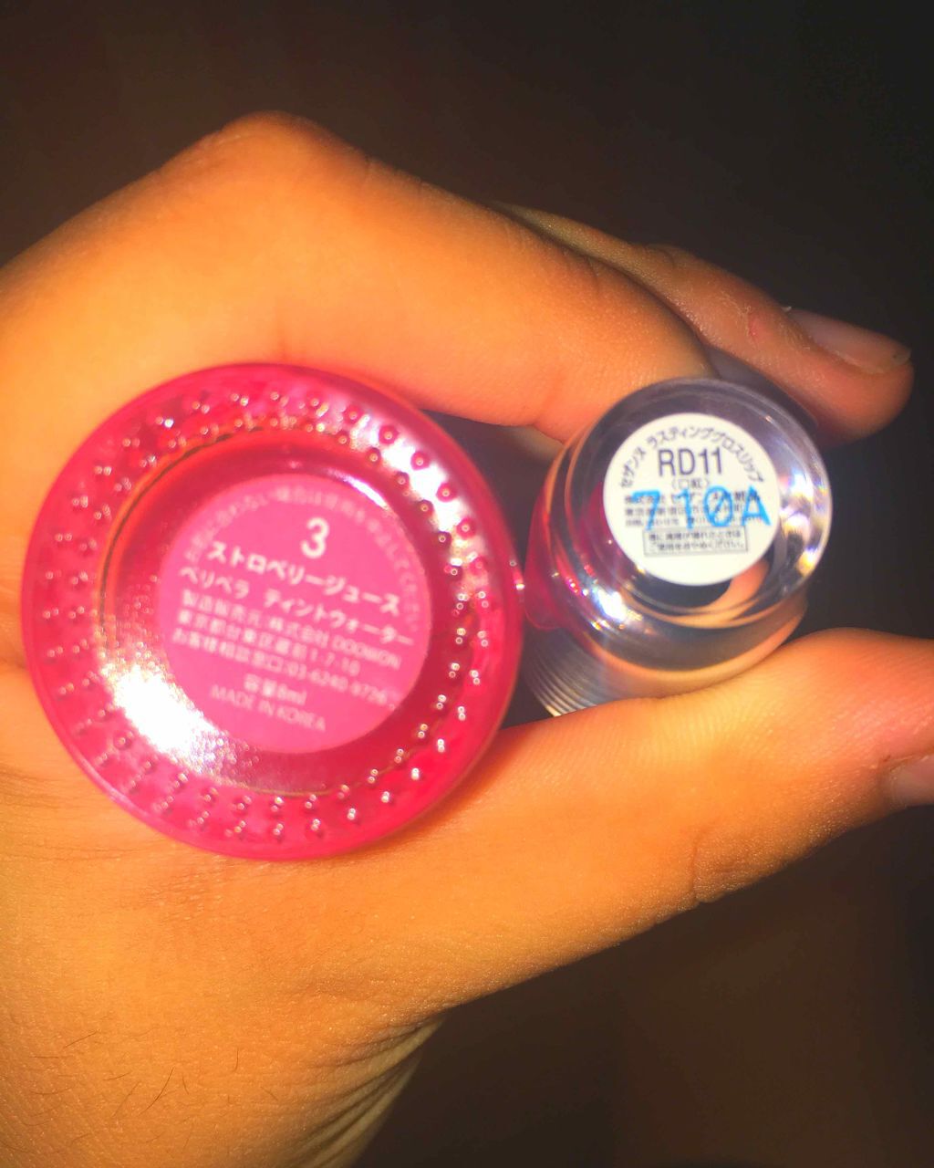 ラスティンググロスリップ/CEZANNE/口紅を使ったクチコミ（2枚目）