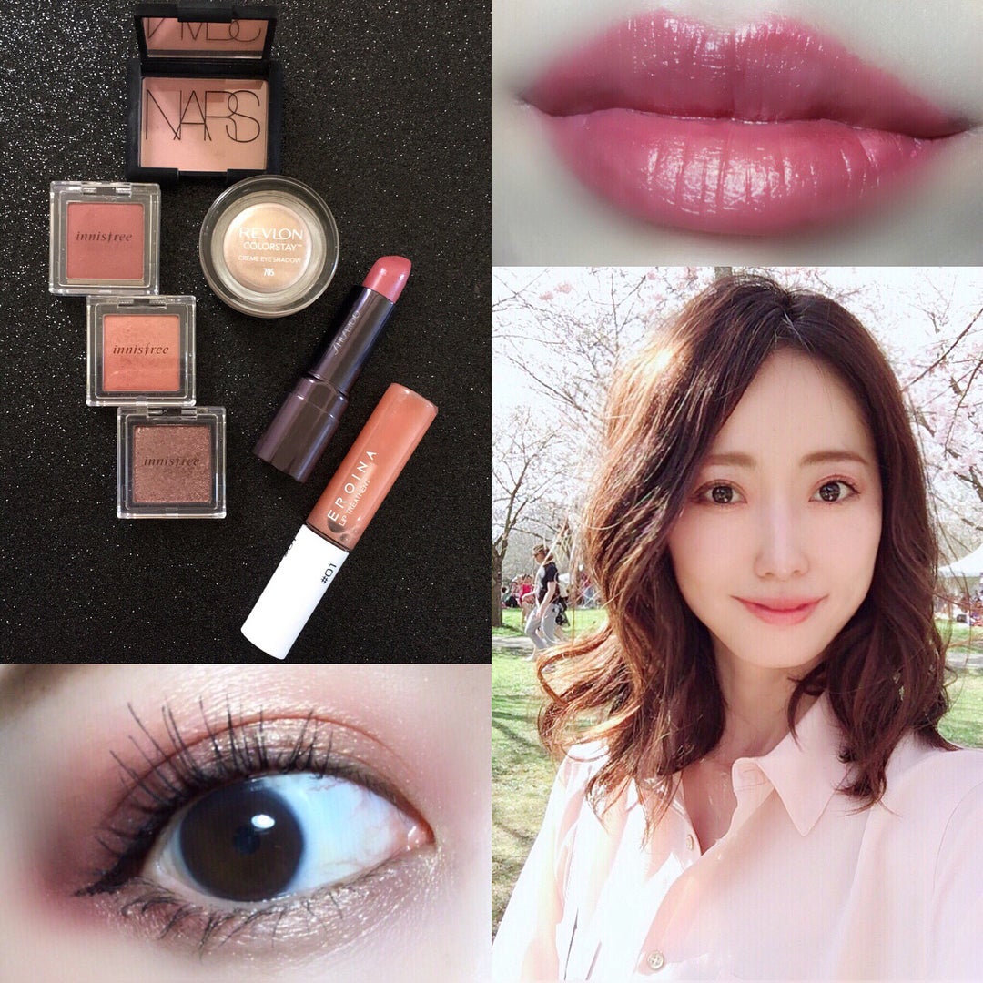 mari_loves_beauty on LIPS 「#今日のメイク.くすみピンクで春メイク💄今週やっと桜が満開にな..」(1枚目)