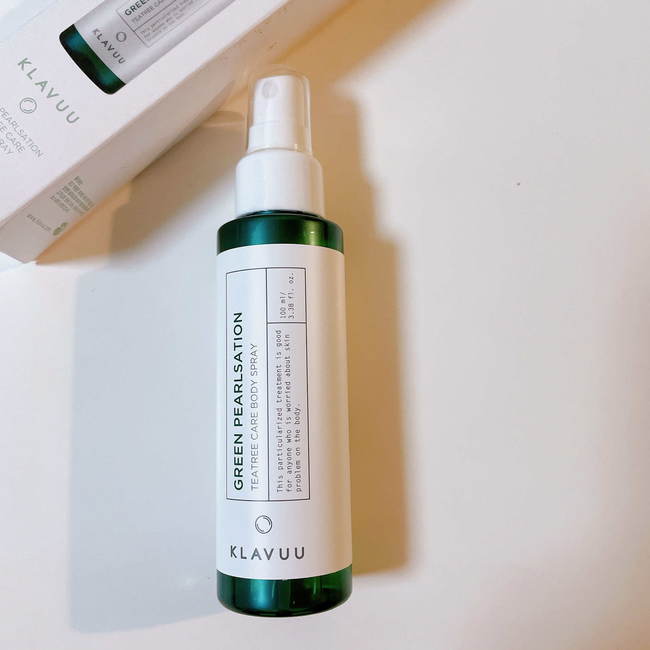 グリーンパールセ―ション ティーツリー ケア ボディースプレー/KLAVUU/ミスト状化粧水を使ったクチコミ（1枚目）