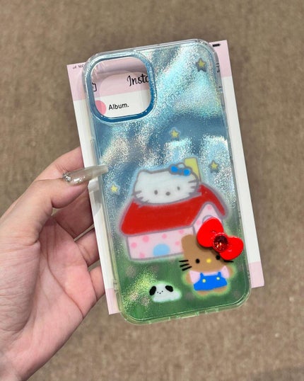 ケース大好きっ子 on LIPS 「黒い皮のキティがかわいい#iPhoneケース#購入品#ダイソー..」(2枚目)