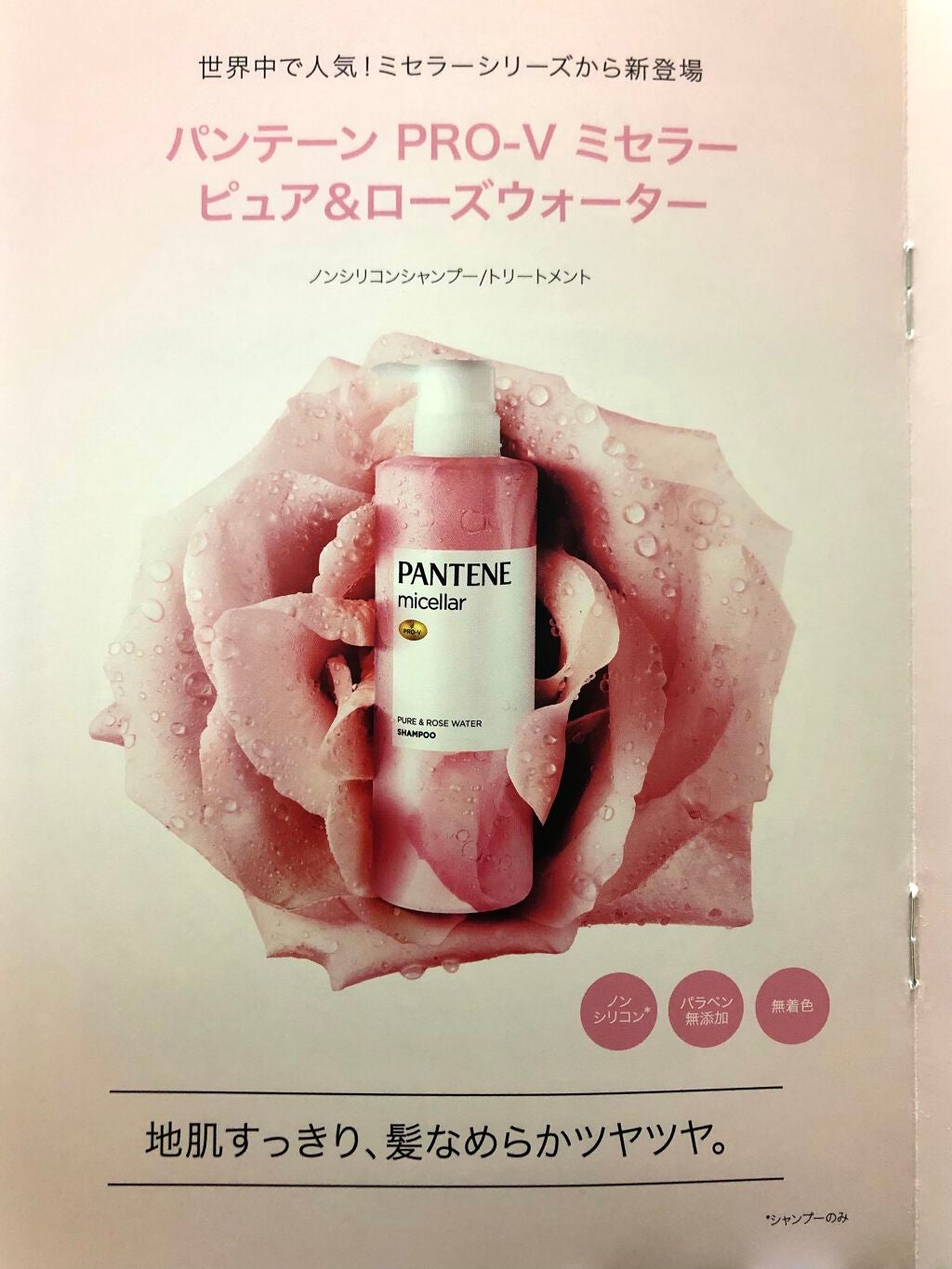 PRO-V ミセラー ピュア&ローズウォーター ノンシリコンシャンプー/トリートメント/パンテーン/市販シャンプーを使ったクチコミ(4枚目)